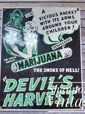 Devil’s Harvest Ande Rooney VNTG 1996 Porcelain Sign